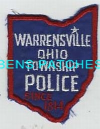 OHIO,WARRENSVILLE TOWNSHIP POLICE 1 STATE SHAPED
